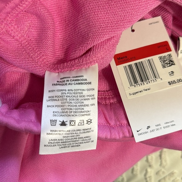 Nike Standard Fit Above Knee Length Men’s Drawstring Pink Shorts Size Large - Picture 9 of 12
